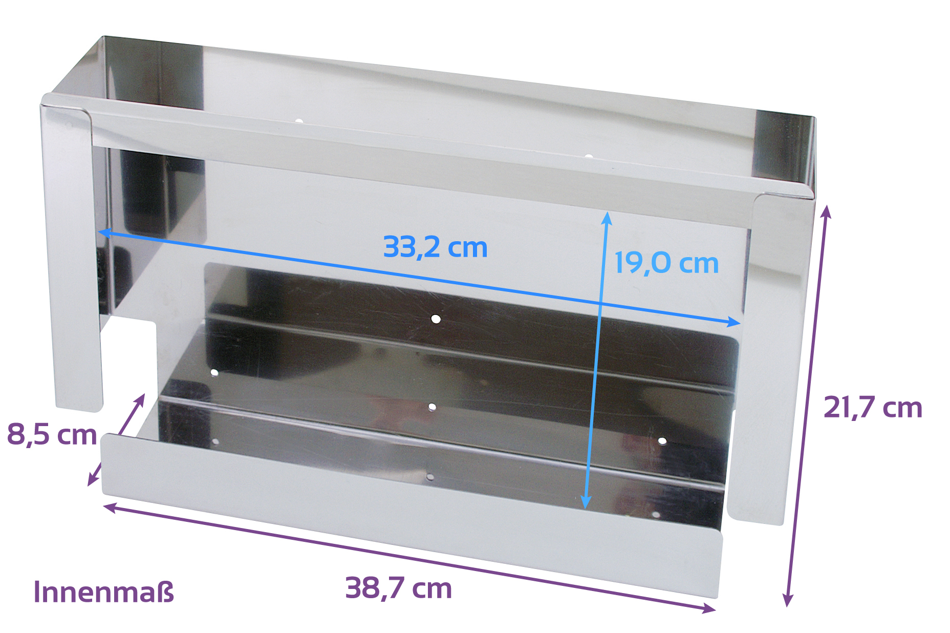 Edelstahl Handschuhboxenhalter Trio