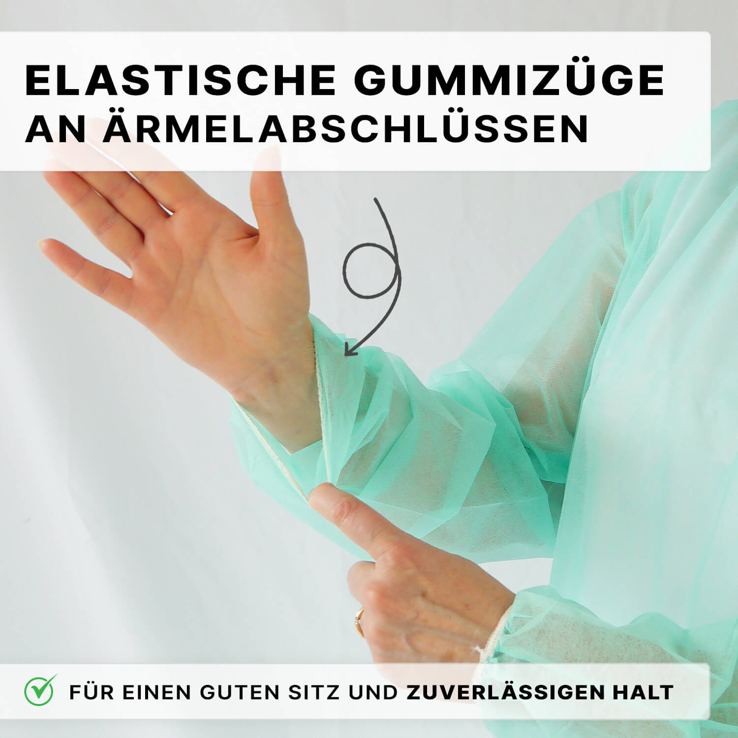422-G-Gummizuege ARNOMED Schutzkittel