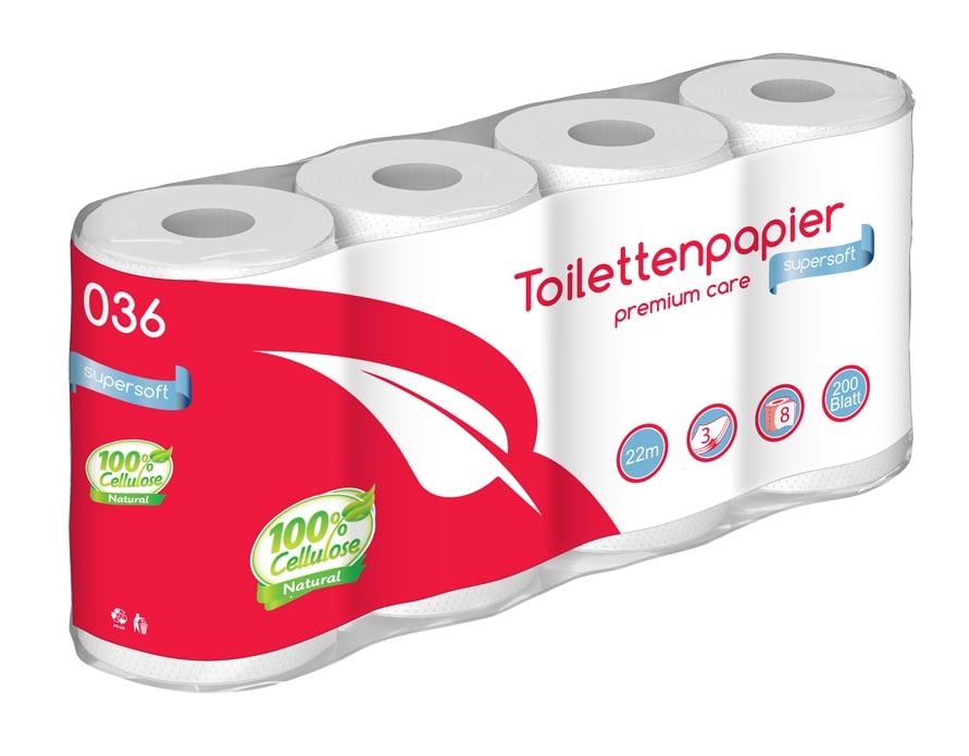 Toilettenpapier TOIPA Großpack 64 Rollen 400 Blatt 