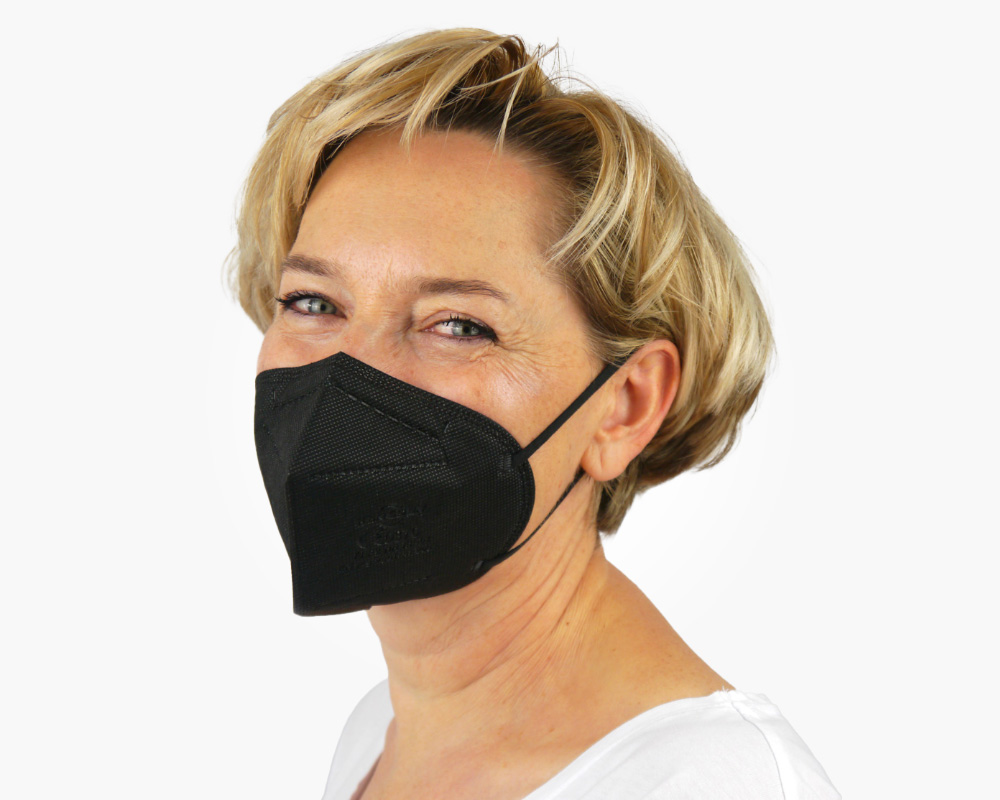 411-bk-rich-content FFP2 Maske Schwarz