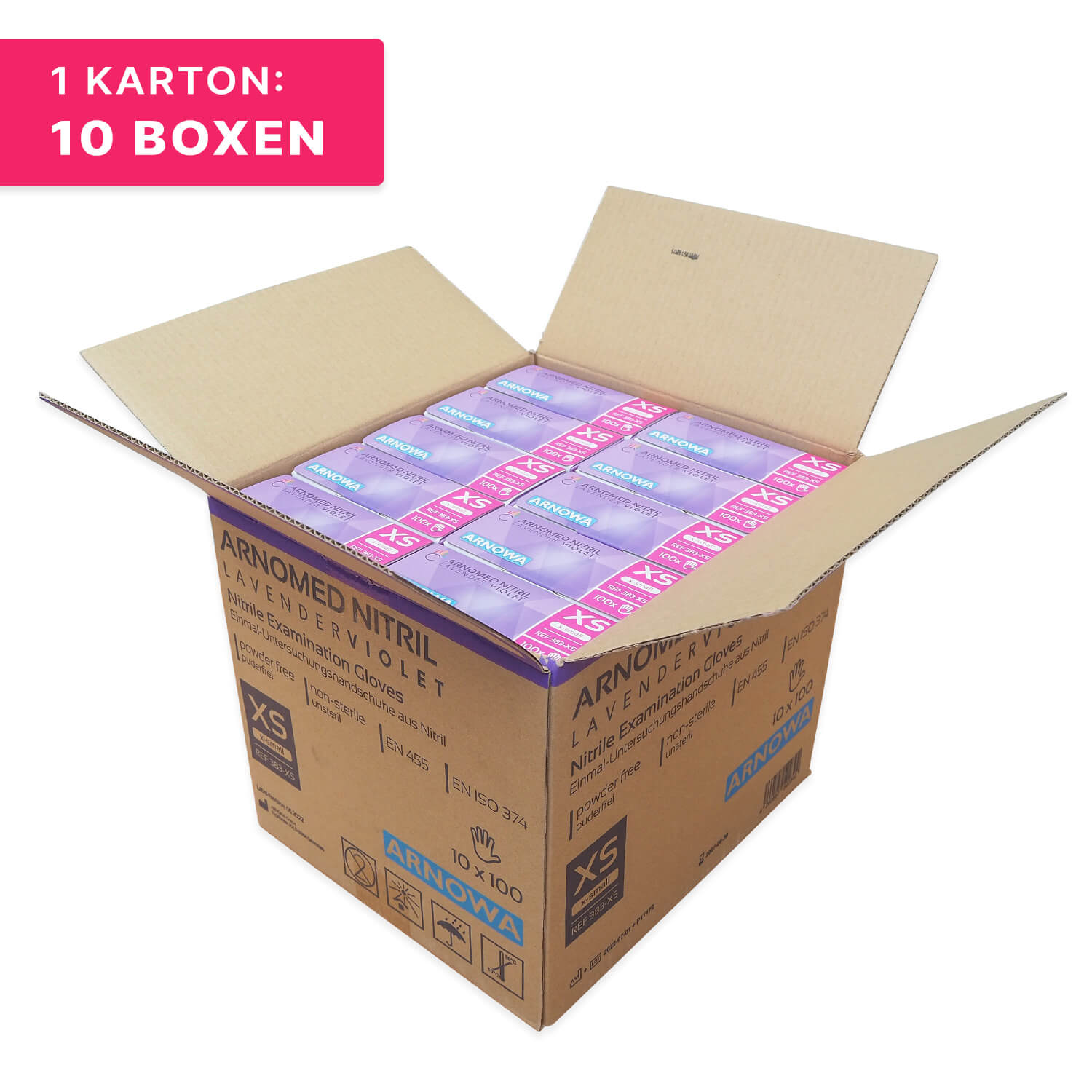383-xs-karton ARNOMED Einweghandschuhe Lila
