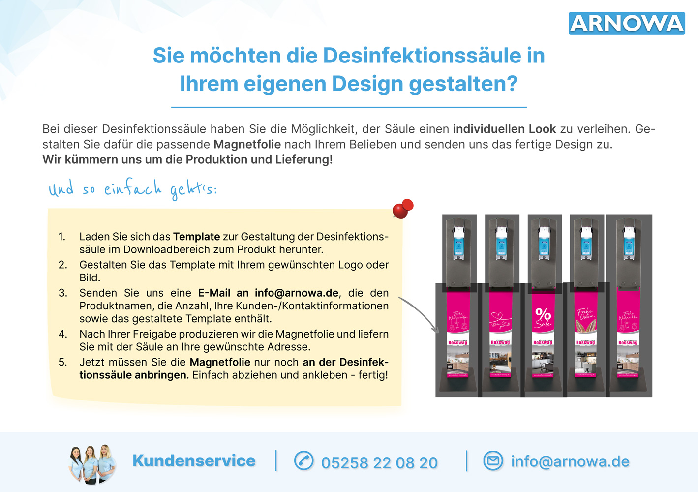 desinfektionssaeule-badge Anleitung: Desinfektionssäule Gestaltung