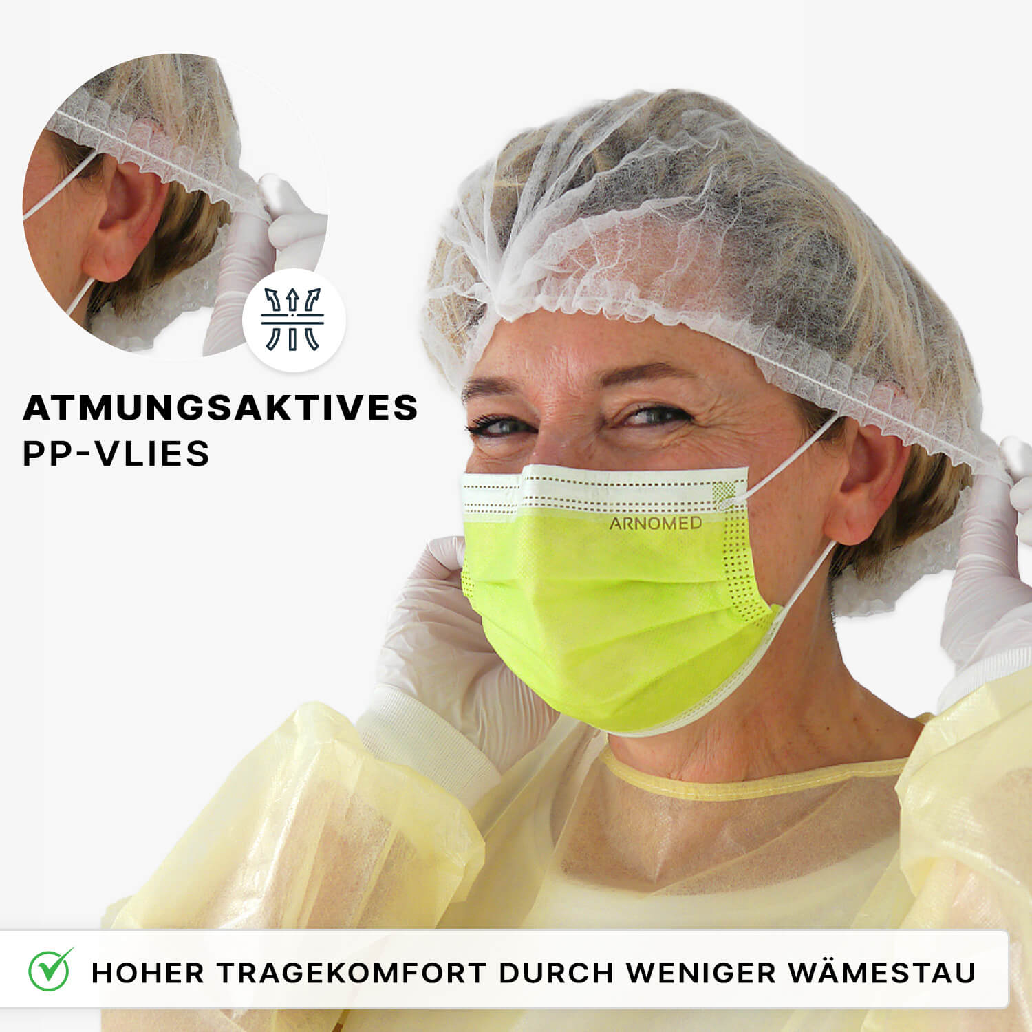 431-w-material ARNOMED Klipphaube Weiß